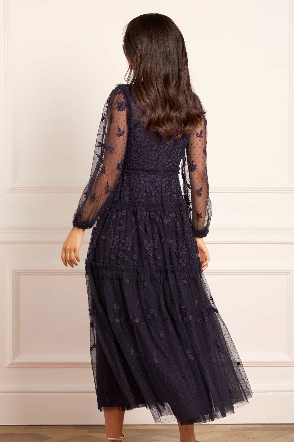 Autumn Lace Long Sleeve Ankle Gown - Image 5
