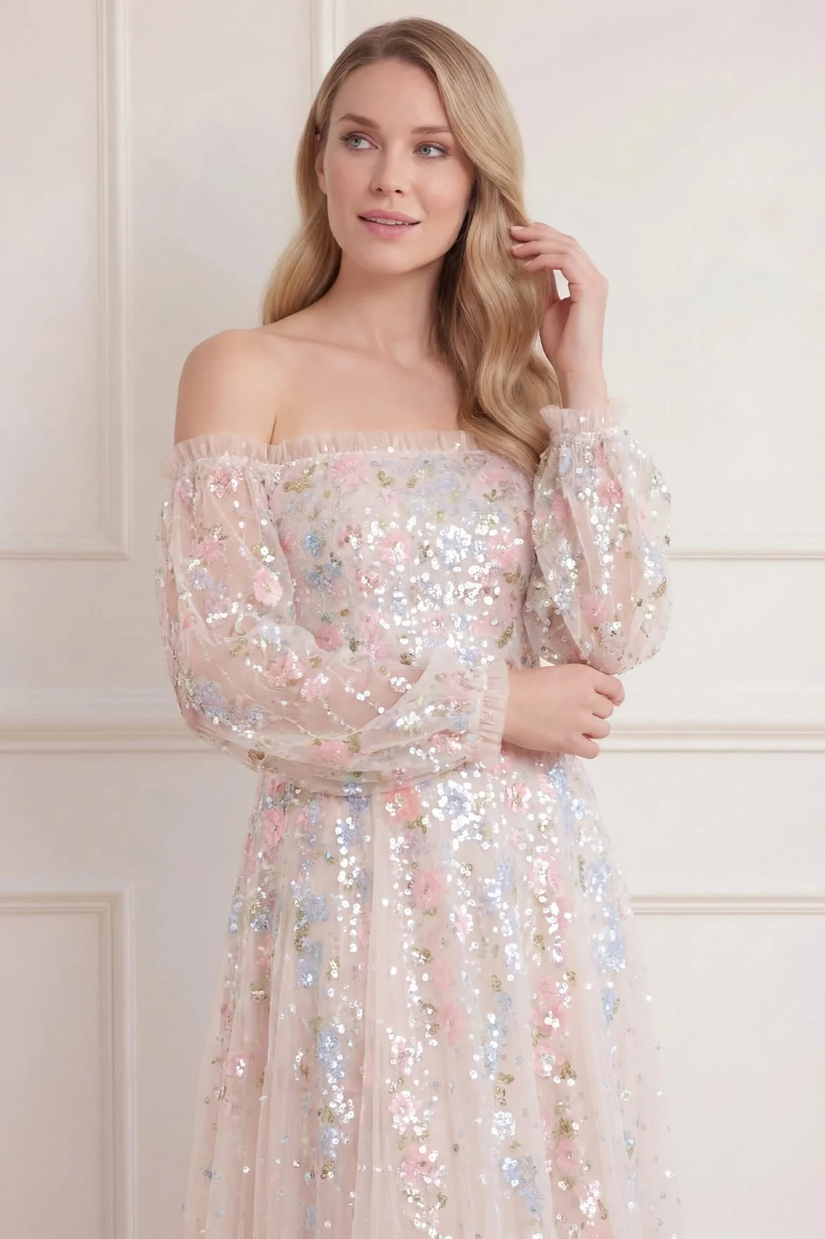 Confetti Gloss Off-Shoulder Ballerina Dress - Image 3