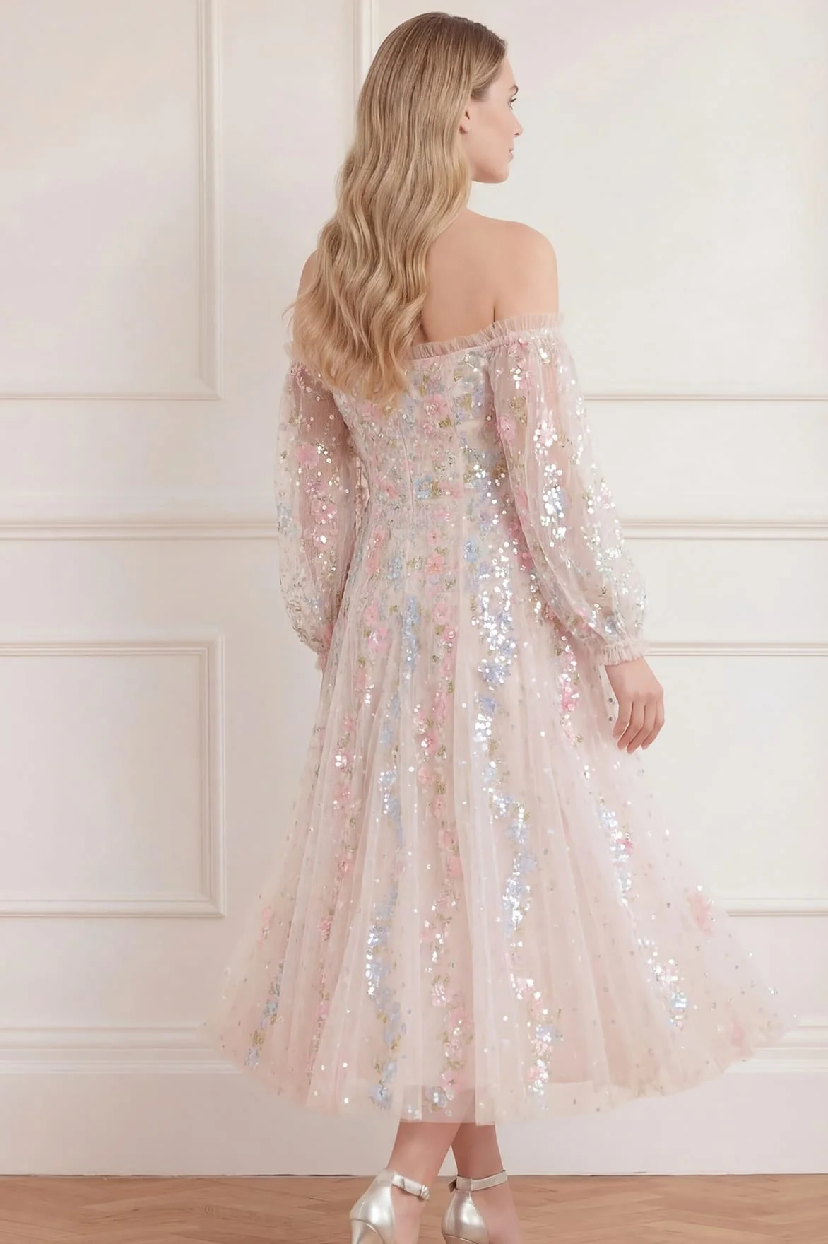 Confetti Gloss Off-Shoulder Ballerina Dress - Image 5