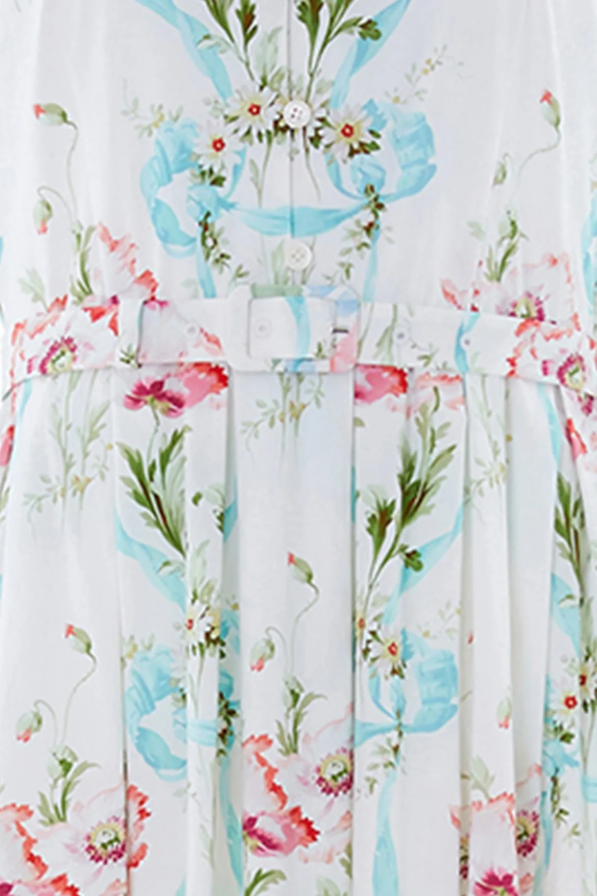 Floral Ribbon Cotton Short Sleeve Ballerina Dress - Image 6