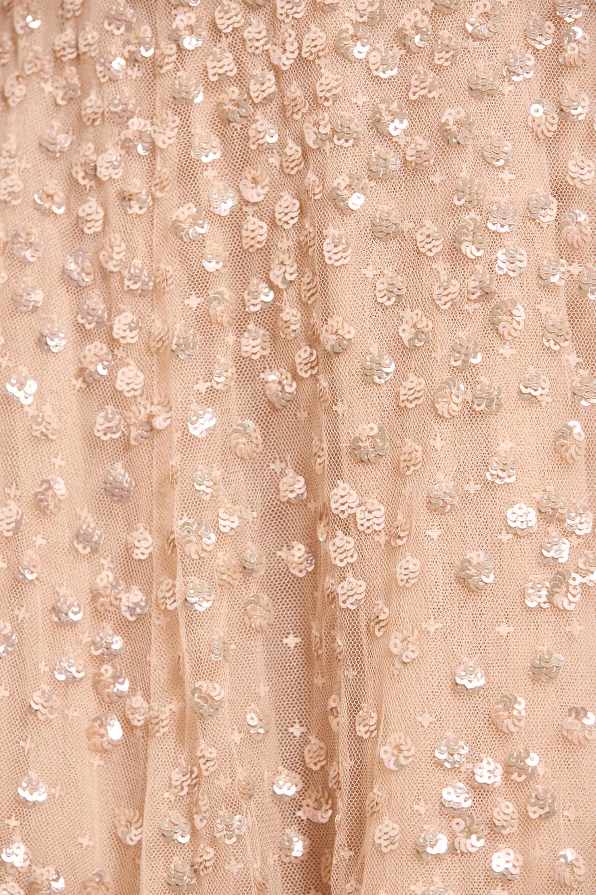Leila Dot V-Neck Cape Ankle Gown - Image 5