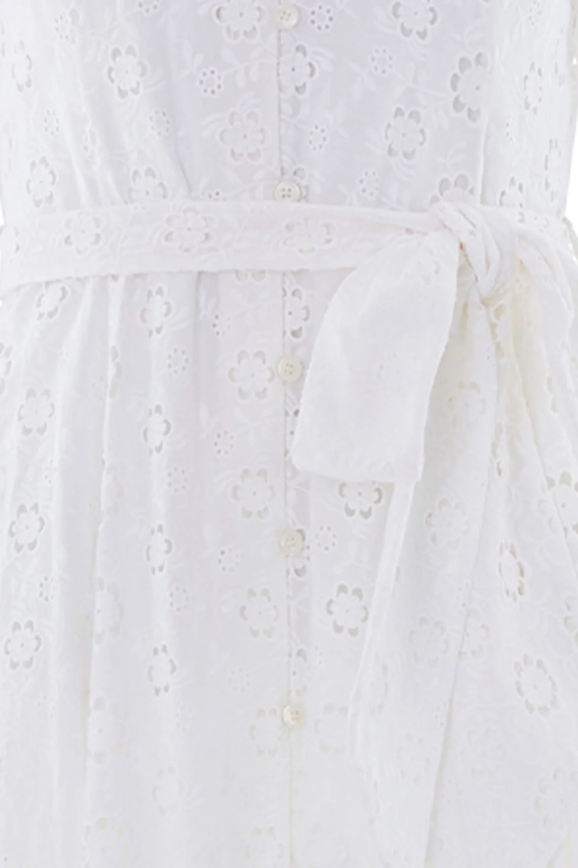 Romilly Cotton Broderie Long Sleeve Shirt Dress - Image 4