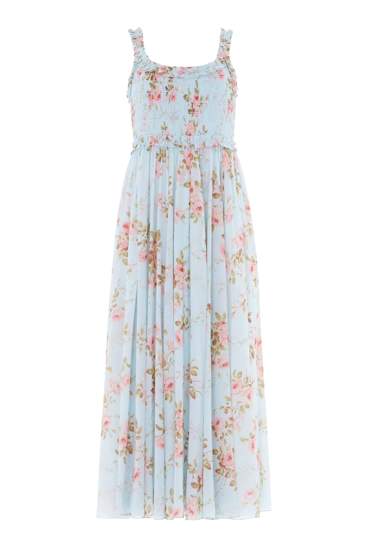 Summer's Rose Chiffon Smocked Cami Ankle Gown - Image 3