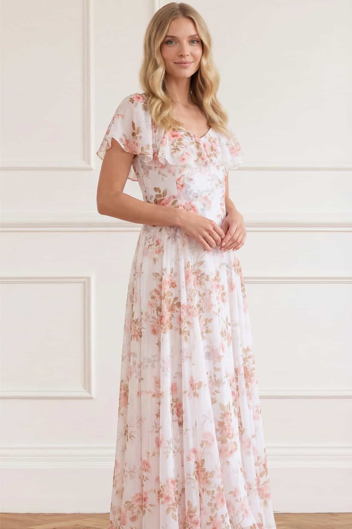 Summer's Rose Georgette Ankle Gown - Image 2