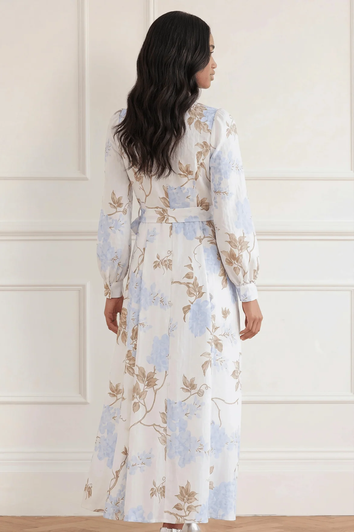 Wisteria Jacquard Long Sleeve Shirt Dress - Image 3